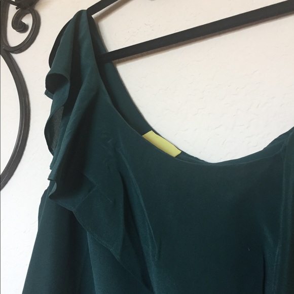 Anthropologie Maeve Silk Ruffle One Shoulder Top 8 - Picture 5 of 8